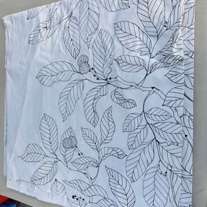 IKEA Fabric 60x120 White Black Maria Astrom 2004 Botanical Leaf Canvas 3.3Yd